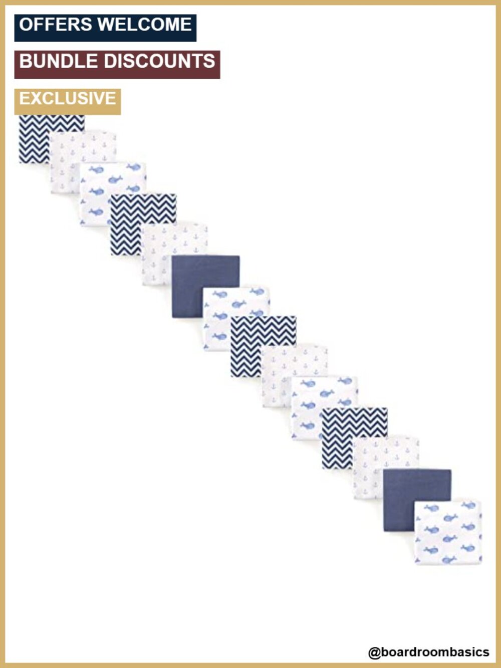 Unisex Cotton Flannel Receiving Blankets 14-Piece Bundle 30x30